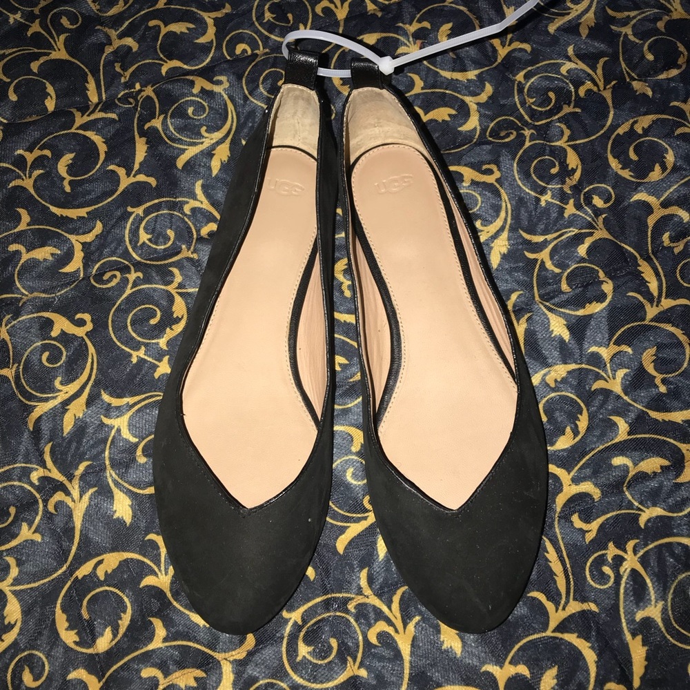 UGG Black Suede Leather Ballet Flats Size 7.5 | Gently Used | Cozy & Chic